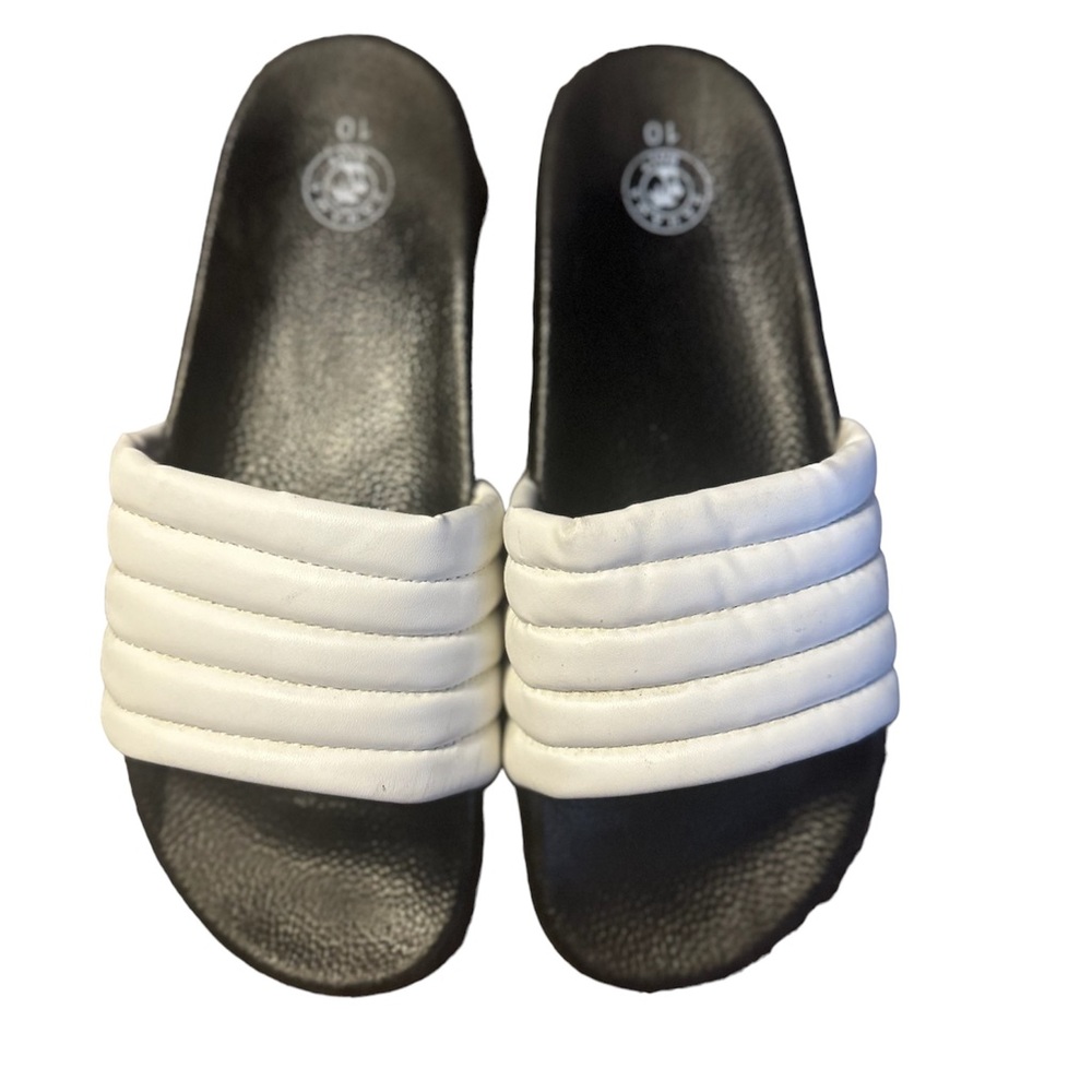 Bahama Bay - Men's White Palms Slide Sandal Size 10